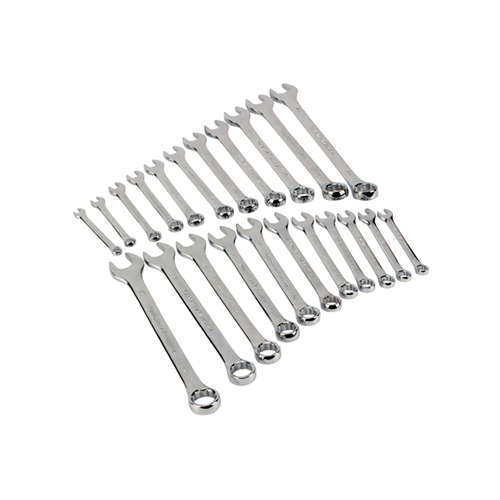 W1069 Wilmar Corp. / Performance Tool 22 Pc Sae & Mm Full Polish Combination Wrench Set