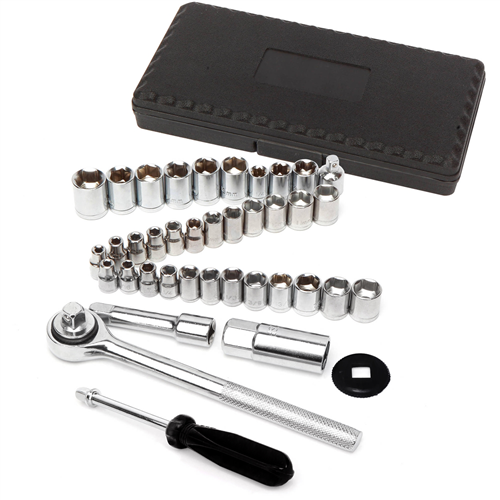 W1173 Wilmar Corp. / Performance Tool 40 Pc 1/4 & 3/8 Dr.Sae/Metric Skt Set
