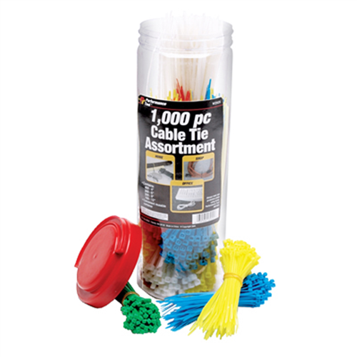 W2925 Wilmar Corp. / Performance Tool 1,000 Pc Cable Tie Assortment