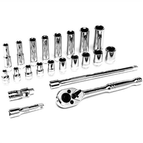 W36901 Wilmar Corp. / Performance Tool 22Pc. Sae 1/4" Dr. Socket Set W/Pro Style Ratchet