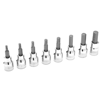 W38870 Wilmar Corp. / Performance Tool 8 Pc 3/8'' Dr Sae Hex Bit Set