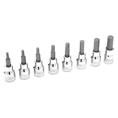 W38870 Wilmar Corp. / Performance Tool 8 Pc 3/8'' Dr Sae Hex Bit Set