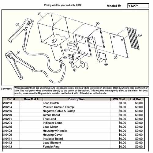 Model Ya271 Click Here For A Parts List,Wiring Diagram Or Schematic