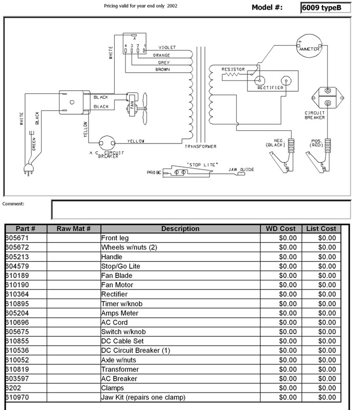 Associated, Battery, Charger, Model 6009B, Parts List ... napa battery charger wiring diagram 